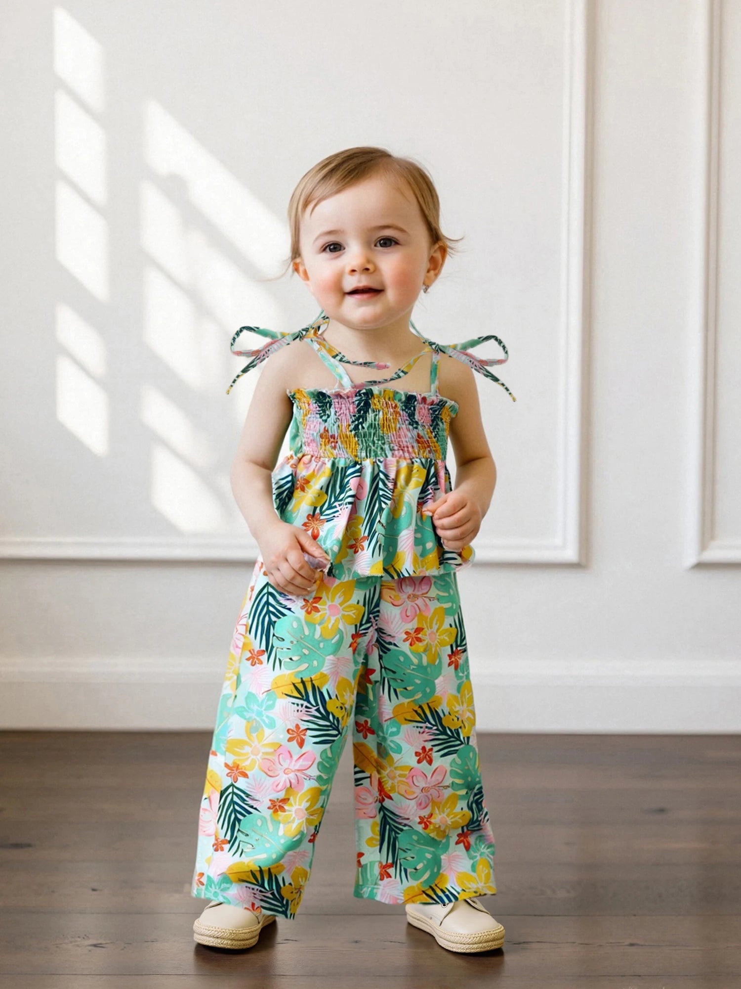 Toddler Girl Floral Jumpsuit